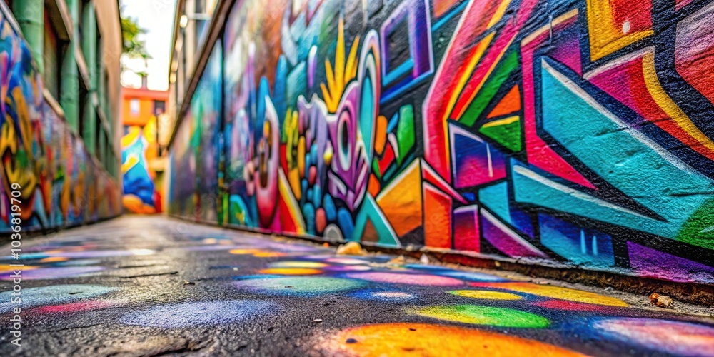 Fototapeta premium vibrant street art with colorful graffiti