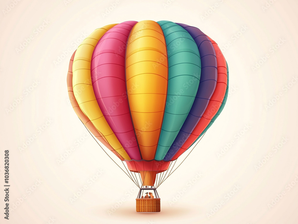 Fototapeta premium Illustration of a Hot Air Balloon with Colorful Panels