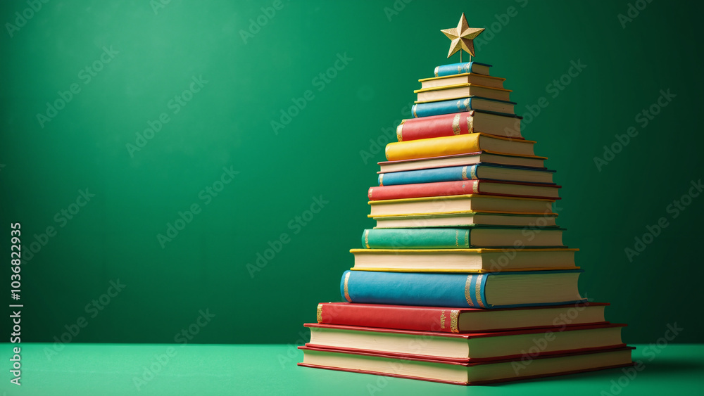 Festive Book Tree: Creative Christmas Display for Bookstores, Libraries, and Literary Holiday Promotions Festive Book Tree: Creative Christmas Display for Bookstores, Libraries, and Literary Holiday Promotions