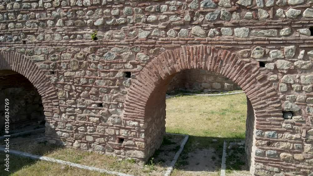 Historical ruins from the Roman period. Castles and walls made of stone. Historical ruins from the Roman period. Castles and walls made of stone.