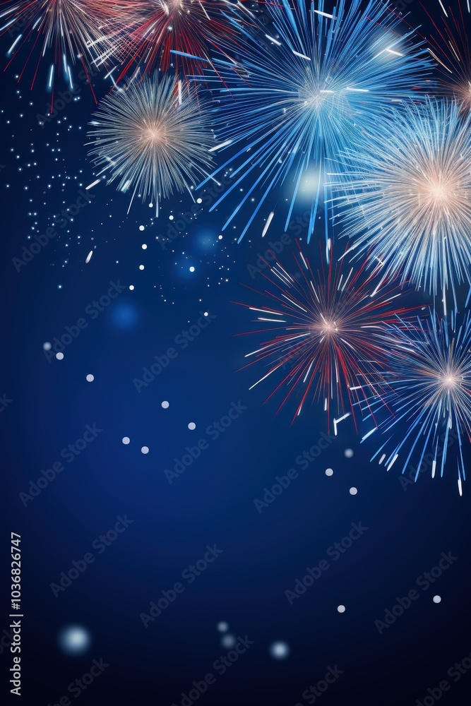 Vibrant Fireworks Display in Night Sky Vibrant Fireworks Display in Night Sky