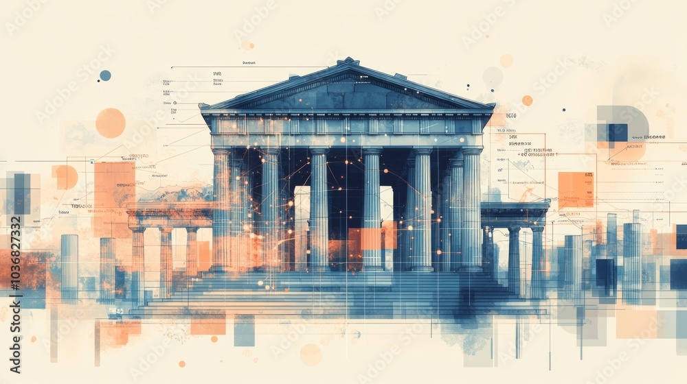 Fototapeta premium Options Greeks Sensitivity Analysis Stock Illustration with Stylish Design