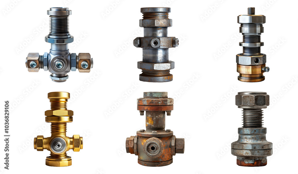 Isolated Mechanical Components on Transparent Background Isolated Mechanical Components on Transparent Background