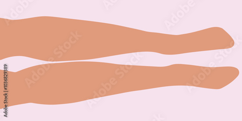 Flat vector illustration of legs lying on the floor in parallel.