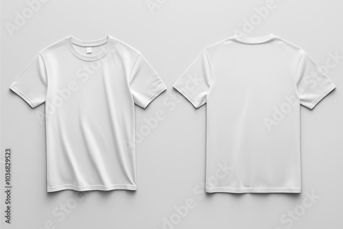 White Premium T-shirt Front and Back for Mockup in White Background