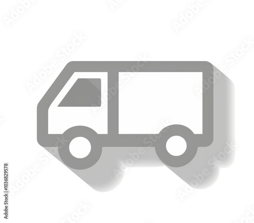 Simple Graphic Illustration of a Delivery Truck in Profile View