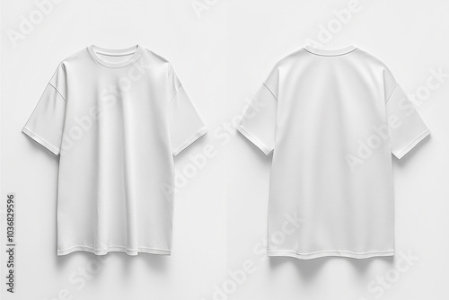 White Oversize T-shirt Front and Back for Mockup