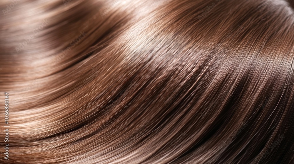 Close-up of shiny, smooth brown hair showcasing its texture and luster. Close-up of shiny, smooth brown hair showcasing its texture and luster.