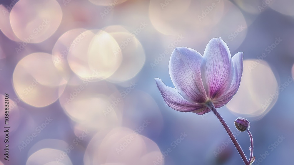 Delicate Flower with Colorful Bokeh Background Delicate Flower with Colorful Bokeh Background