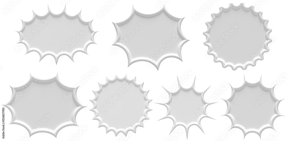 set of speech bubble price label 3d render set of speech bubble price label 3d render