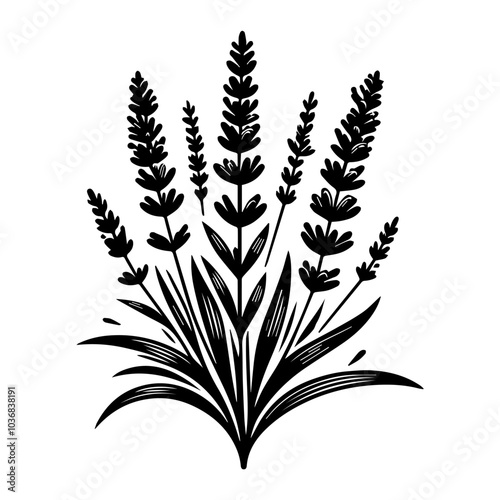 lavender plant  silhouette