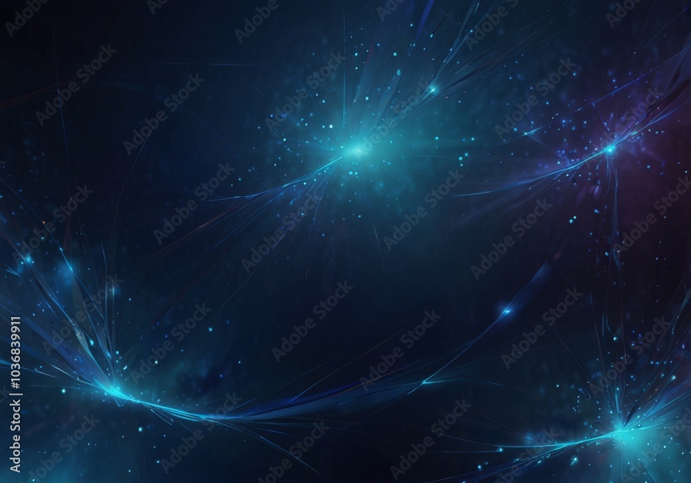 Fototapeta premium Abstract space background, blue magic background with sparks and flares