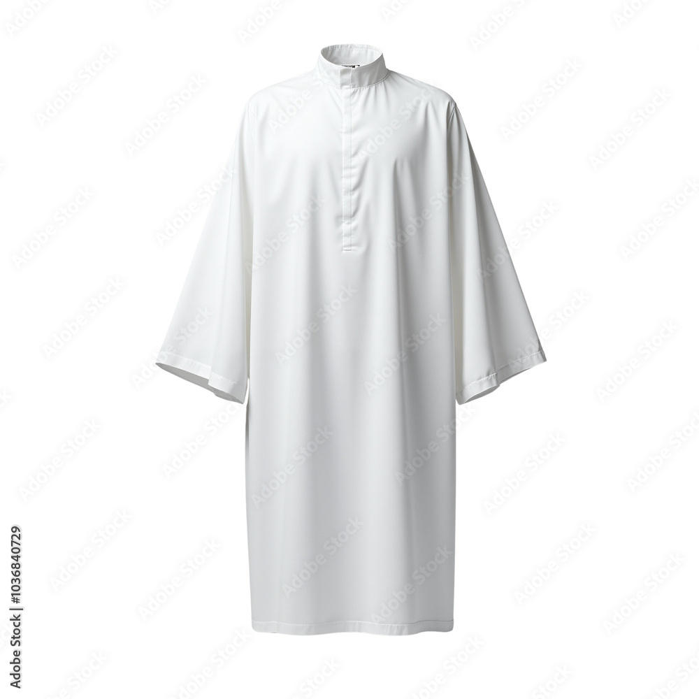 Traditional Style Long Tunic with Stand-Up Collar in Simple Design Traditional Style Long Tunic with Stand-Up Collar in Simple Design