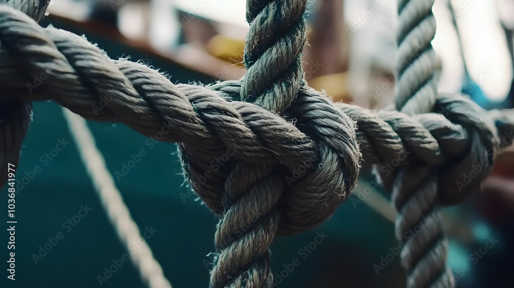 Complex web of interconnected ropes symbolizing intricate business relationships and antitrust challenges, with a focused foreground rope representing the effort to break monopolies. Complex web of interconnected ropes symbolizing intricate business relationships and antitrust challenges, with a focused foreground rope representing the effort to break monopolies.