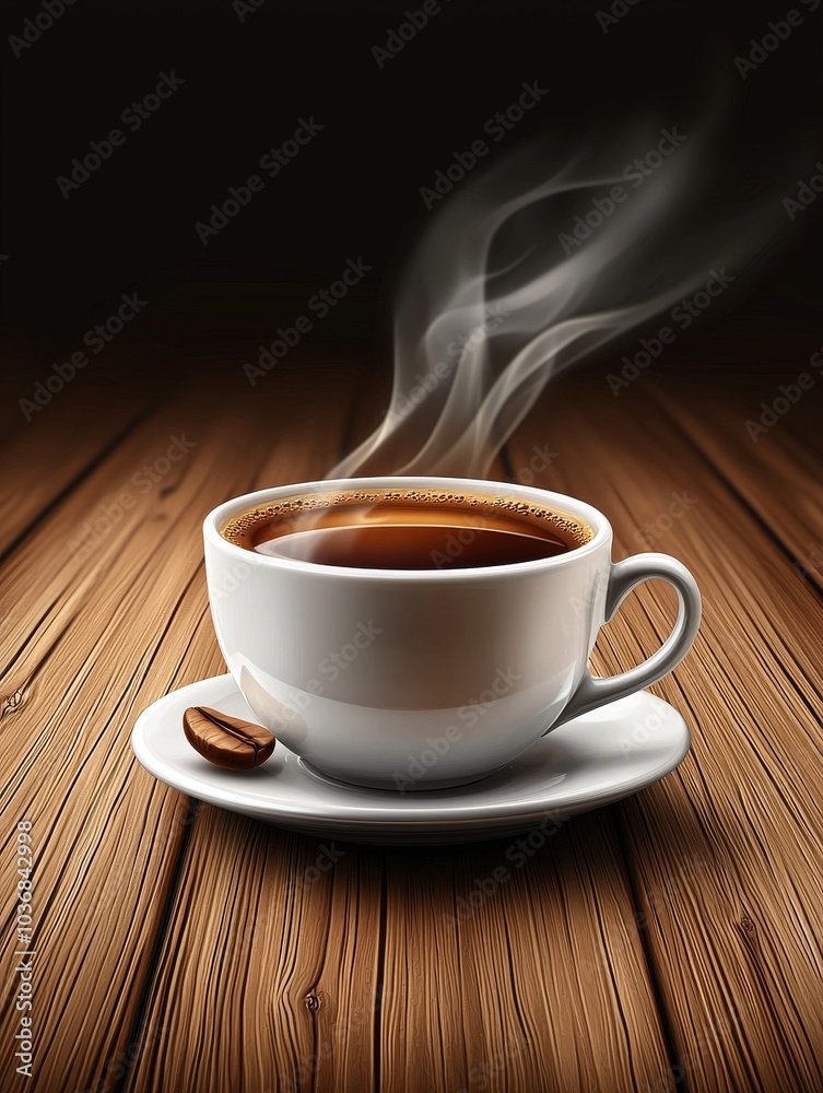 A steaming cup of coffee on a wooden table, inviting warmth and comfort. A steaming cup of coffee on a wooden table, inviting warmth and comfort.