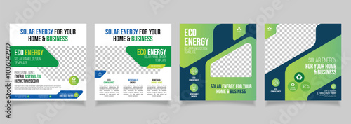 solar energy social media instagram post web banner solar power layout template