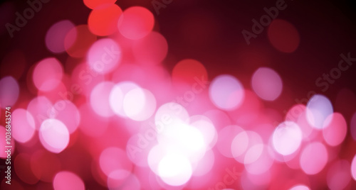 Abstract bokeh background in red, blue and white tones. Twinkling lights. 4th of July, Labor Day, Independence Day. Christmas decor. Holiday background for banners, posters and cards.