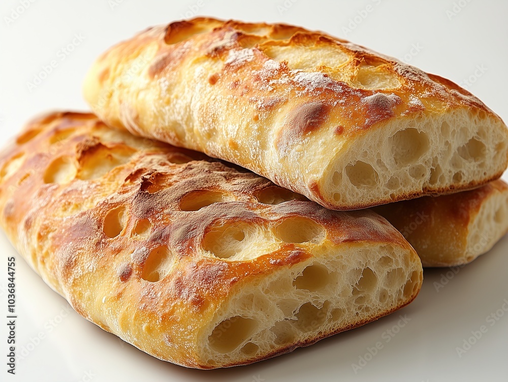 Ciabatta bread isolated on white Ciabatta bread isolated on white