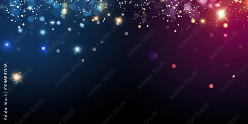 Sparkling Bokeh Background with Stars and Colors