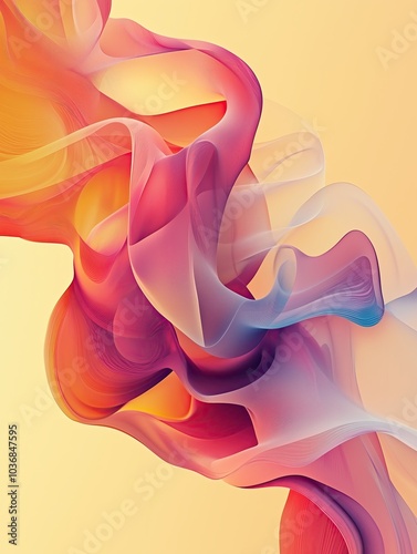 Abstract Smoke clouds moving under water in gradient colours