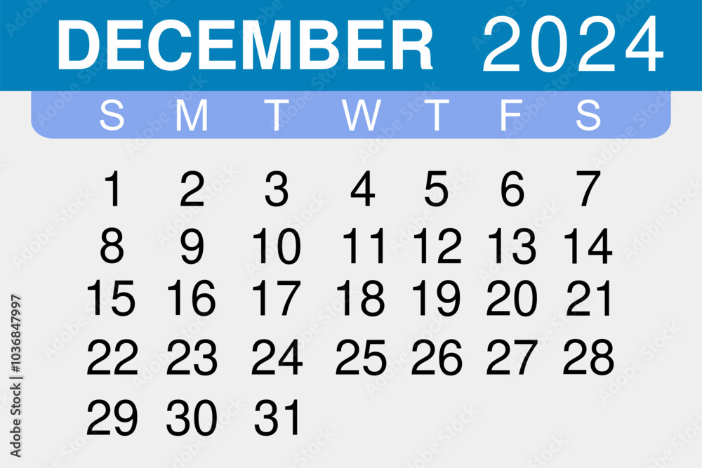Obraz premium December 2024 Calendar Icon