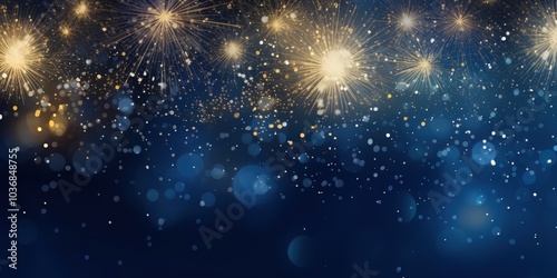 Wallpaper Mural Celebration Sparkles and Bokeh on Blue Background Torontodigital.ca