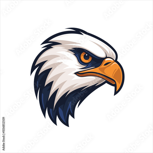 Colorful Eagle Head Illustration with Bold Fierce Expression