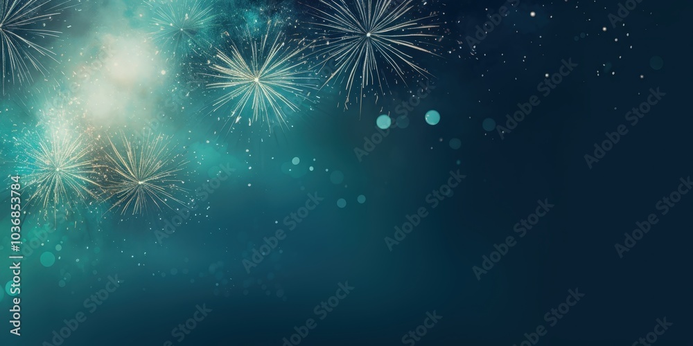 Fototapeta premium Colorful Fireworks Display on Dark Background