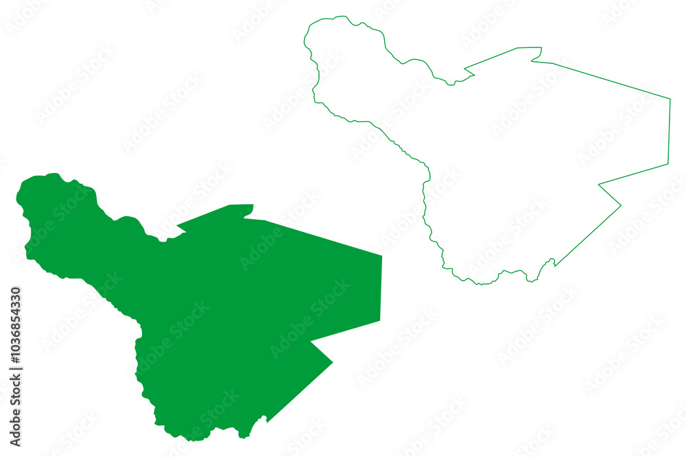 Obraz premium Novo Triunfo municipality (Bahia state, Municipalities of Brazil, Federative Republic of Brazil) map vector illustration, scribble sketch Novo Triunfo map