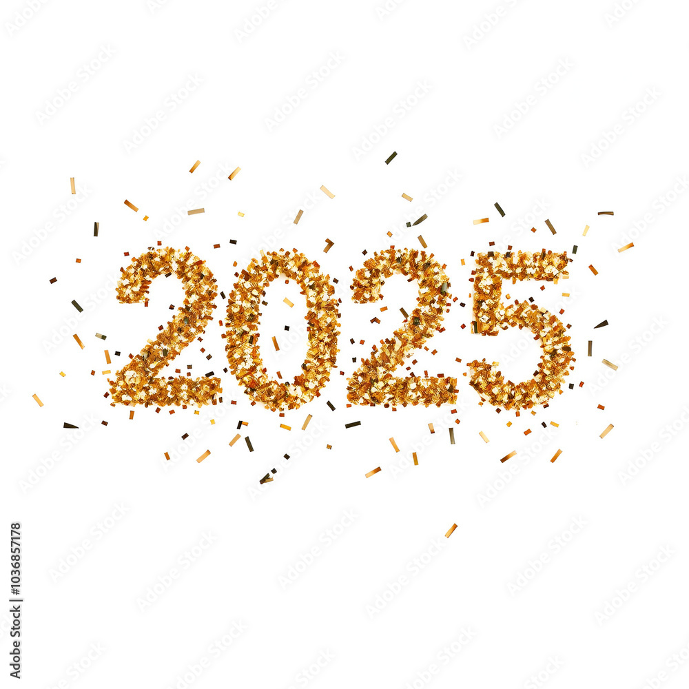 Obraz premium 2025 new year confetti in minimal style with empty background