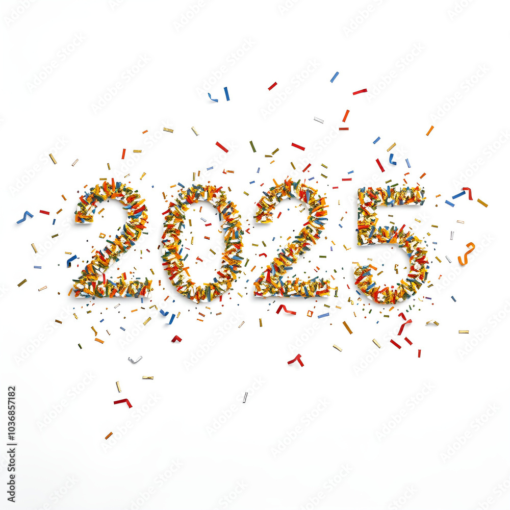 custom made wallpaper toronto digital2025 new year confetti in minimal style with empty background