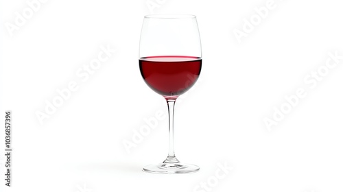 Elegant red wine glass filled with rich red liquid, perfect for dining and celebration moments.