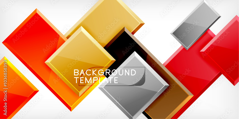 Glass toy style square shapes abstract design. Vector Illustration For Wallpaper, Banner, Background, Card, Book Illustration, landing page Glass toy style square shapes abstract design. Vector Illustration For Wallpaper, Banner, Background, Card, Book Illustration, landing page