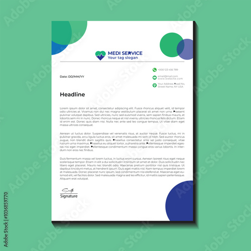  Simple and professional corporate company business letterhead template design with Different color variation bundle