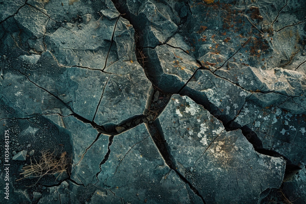 A tree grows out of rocky terrain, surrounded by natural stone formations A tree grows out of rocky terrain, surrounded by natural stone formations