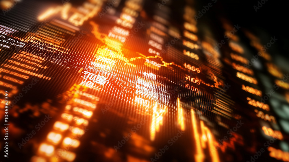 Stock market background with financial data, charts, and graphs in a stock photo style. Displays various numbers and lines representing market trends, with a focus on a dynamic and professional look Stock market background with financial data, charts, and graphs in a stock photo style. Displays various numbers and lines representing market trends, with a focus on a dynamic and professional look