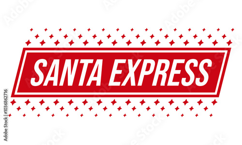 Santa express. Christmas stamp design. Holiday template for Xmas handmade gifts.