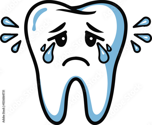 Sad little tooth. Tooth affected by caries.