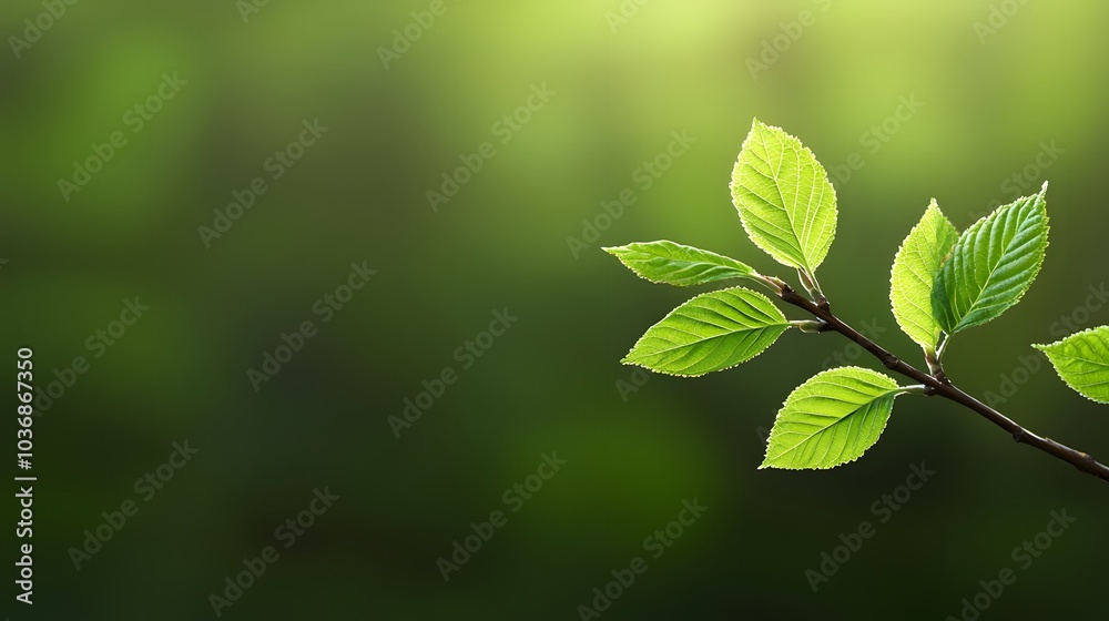 New Leaves Unfurling on a Branch, Signifying Growth and Renewal in Nature’s Abundant Beauty. New Beginnings Concept New Leaves Unfurling on a Branch, Signifying Growth and Renewal in Nature’s Abundant Beauty. New Beginnings Concept