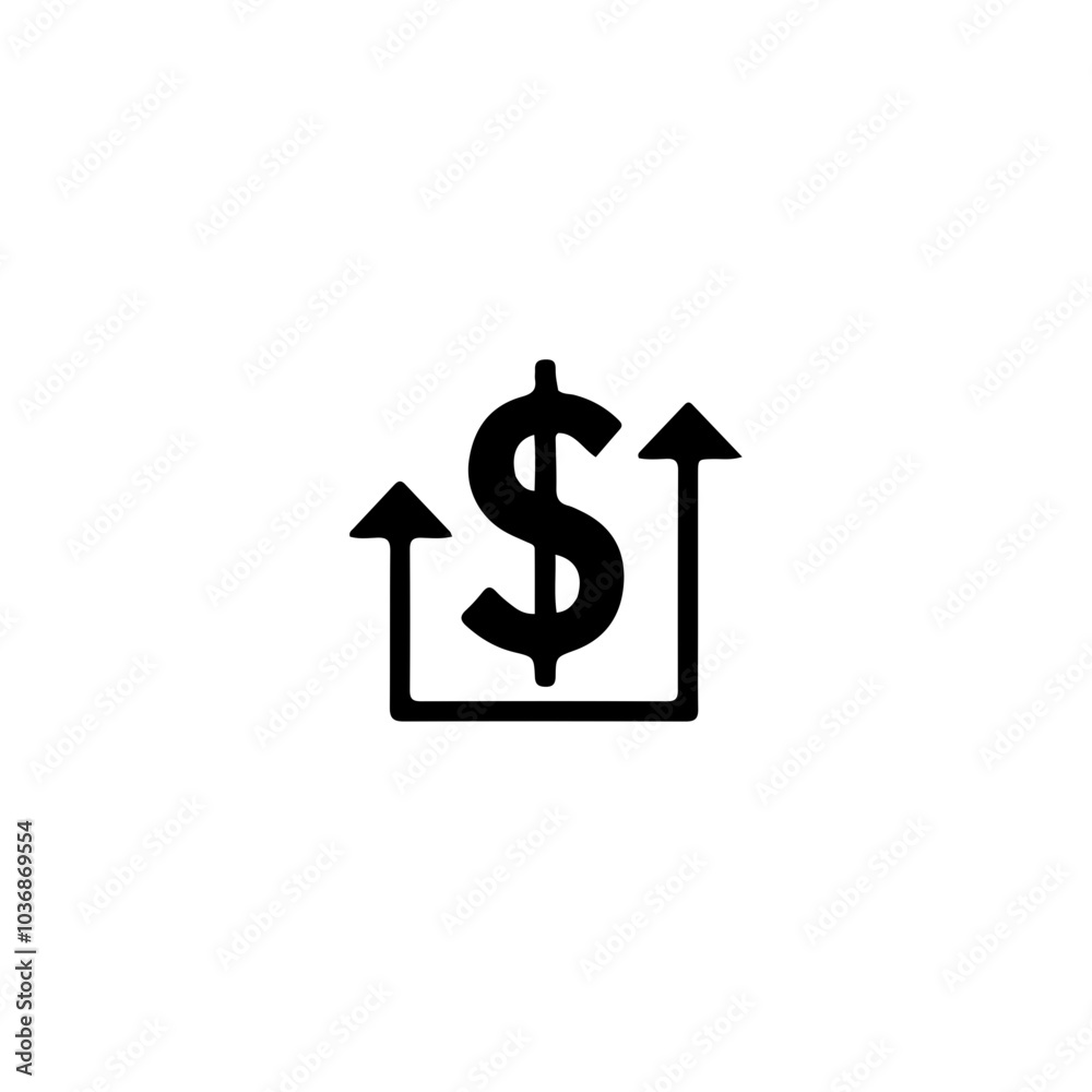 Minimalist Black and White Icon: Business and Finance Symbol Minimalist Black and White Icon: Business and Finance Symbol