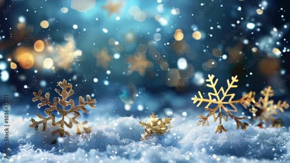 Beautiful Christmas greeting card with winter holiday snowflake