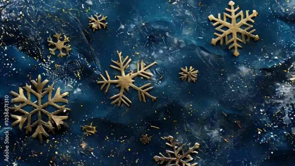 Beautiful Christmas greeting card with winter holiday snowflake