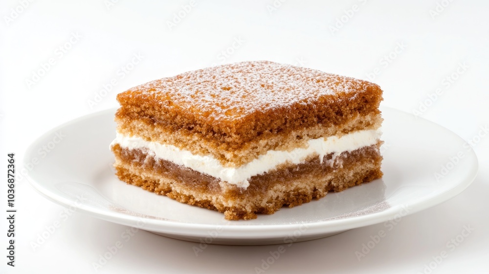 Traditional Medovik Honey Cake Delight on Plate Traditional Medovik Honey Cake Delight on Plate
