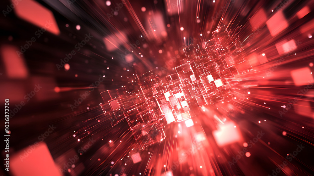 Fototapeta premium Modern light red abstract business background, minimal geometric shape design, 3d illustration
