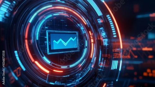 Futuristic Bank Interface with Data Visualization