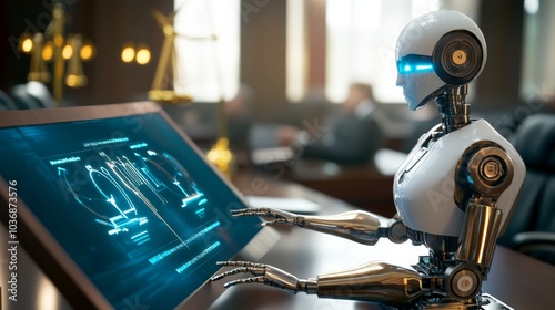 Robot in Modern Legal Office Setting