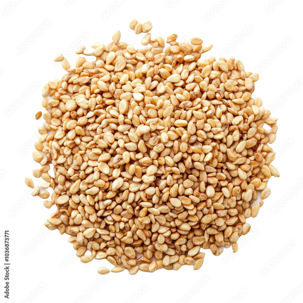 Isolated sesame seeds on a transparent background highlighting their texture and color for culinary use and health benefits, sesame isolated on transparent background Isolated sesame seeds on a transparent background highlighting their texture and color for culinary use and health benefits, sesame isolated on transparent background