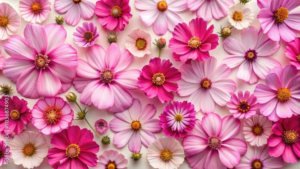 A stunning seamless floral design featuring pink cosmos flowers, perfect for an abstract backdrop ideal for greeting cards and home decor accents. Vibrant and enchanting. A stunning seamless floral design featuring pink cosmos flowers, perfect for an abstract backdrop ideal for greeting cards and home decor accents. Vibrant and enchanting.