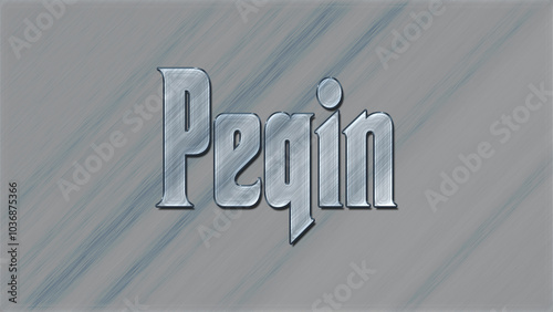 3D Glass effect Albanian city name design of Peqin, glassy background. 