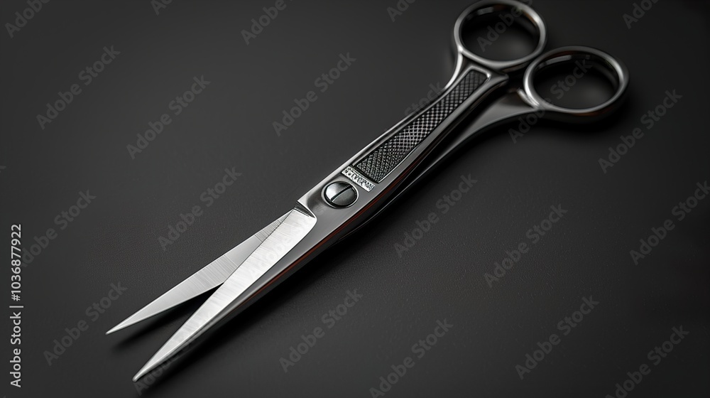 Sharp Metal Scissors on Black Background Sharp Metal Scissors on Black Background